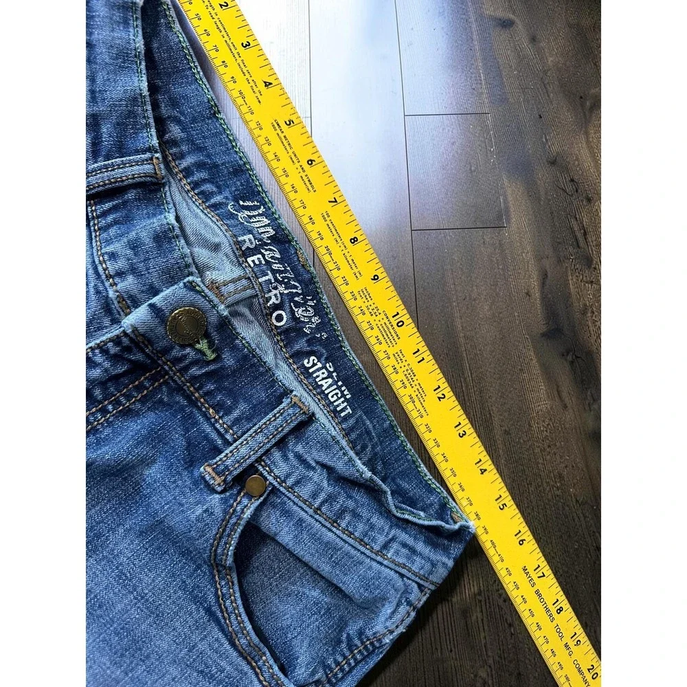 Wrangler Retro Slim Straight Mens 32x34 Blue Denim Jeans WLT88BZ Western Y2K